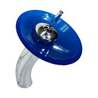 Torneira Monocomando De Vidro Redonda Alta Azul Escuro