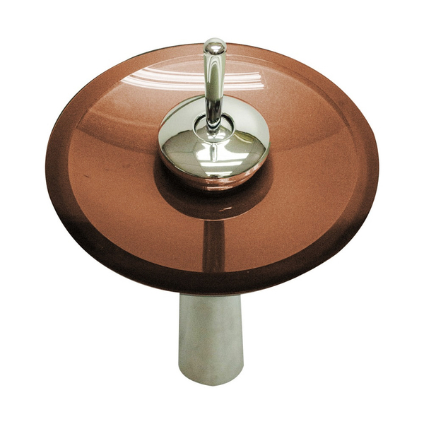 Torneira Monocomando De Vidro Redonda Alta Marrom