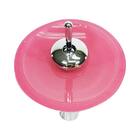 Torneira Monocomando De Vidro Redonda Alta Rosa