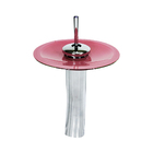 Torneira Monocomando De Vidro Redonda Alta Rosa