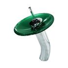 Torneira Monocomando De Vidro Redonda Alta Verde