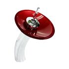 Torneira Monocomando De Vidro Redonda Alta Vermelho Cereja