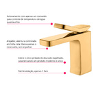 Torneira Monocomando Dourada Gold Bica Baixa Luxo Banheiro La