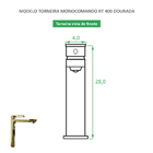 Torneira Monocomando Dourada - Reno Rt400