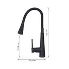Torneira Monocomando Flex para Pia de Cozinha Bica Alta Preta BK99 Fani