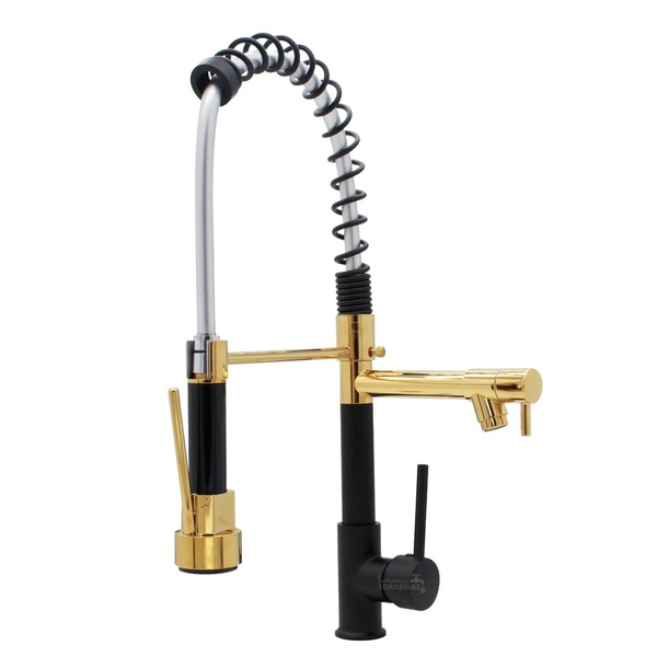 Torneira Monocomando Gourmet Black C/ Gold 3545