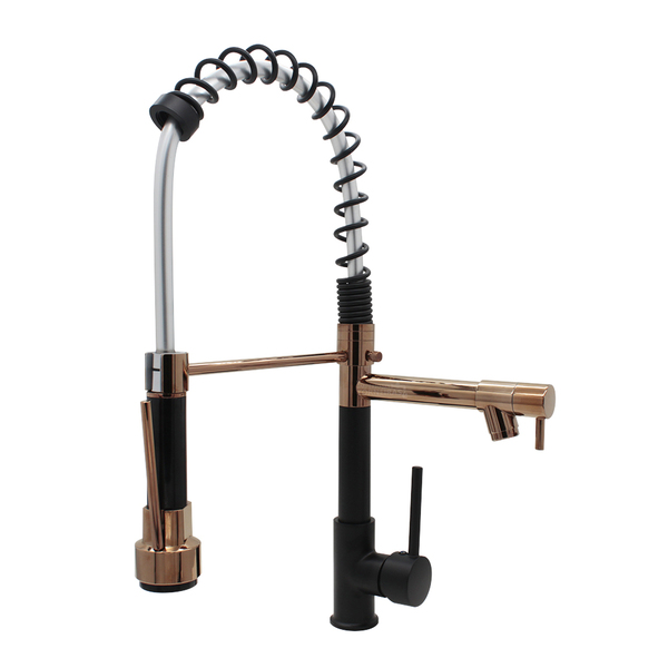 Torneira Monocomando Gourmet Black Com Rosê Gold 3540