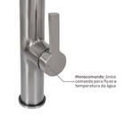 Torneira Monocomando Gourmet para Pia de Cozinha Bica Alta Cinza Fani