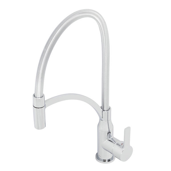 Torneira Monocomando Gourmet para Pia de Cozinha Bica Alta Prata C604 Fani