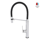 Torneira Monocomando Gourmet para Pia de Cozinha Bica Alta Preta e Prata Fani