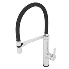 Torneira Monocomando Gourmet para Pia de Cozinha Bica Alta Preta e Prata Fani