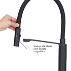 Torneira Monocomando Gourmet para Pia de Cozinha Bica Alta Preta Fani