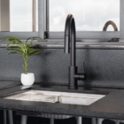 Torneira Monocomando Gourmet De Cozinha Inox (maldivas Preta