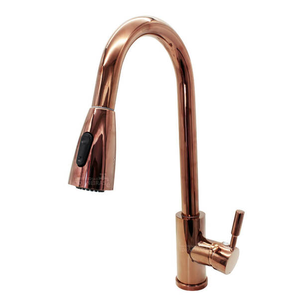 Torneira Monocomando Gourmet Extensível Lisboa Rosê Gold 3419