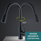 Torneira Monocomando Gourmet Misturador Preto Fosco Para Cozi