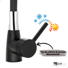 Torneira Monocomando Jato Duplo P/ Cozinha Full Black Preta