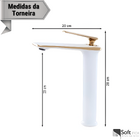 Torneira Monocomando Lavatório Bica Alta Petra Branca