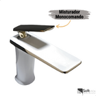 Torneira Monocomando Lavatório Bica Alta Petra Branca