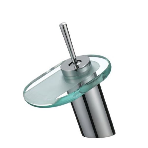 Torneira Monocomando Misturador Cascata Calha De Vidro Banhei