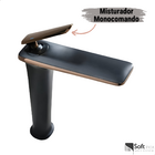 Torneira Monocomando Misturador Petra Alta Rose/preto