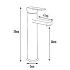 Torneira Monocomando Para Banheiro Inox Preta Bica Alta Fixa