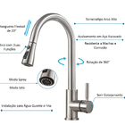 Torneira Monocomando Para Cozinha Pull Down Gourmet Misturado