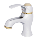 Torneira Monocomando para Pia de Banheiro Bica Baixa Cromada e Dourada Puna Sensea