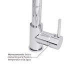 Torneira Monocomando Gourmet para Pia de Cozinha Bica Média Cromada Chery Delinia