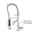 Torneira Monocomando Gourmet para Pia de Cozinha Bica Média Cromada Chery Delinia