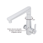 Torneira Monocomando para Pia de Cozinha Bica Alta Cromada Ozônio Docol