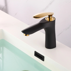 Torneira Monocomando Preta E Dourada Bica Baixa Luxo Banheiro