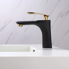 Torneira Monocomando Preta E Dourada Bica Baixa Luxo Banheiro