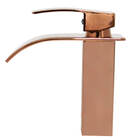 Torneira Monocomando Quadrada Dallas Rosê Gold Baixa 2311