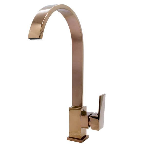 Torneira Monocomando Quadrada Luxury Rosê Gold 2296