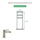 Torneira Monocomando Quadrada Rt 20