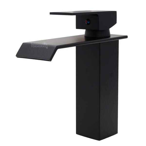 Torneira Monocomando Quadrada Slim Metalica Roma Black 2350