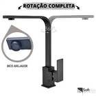 Torneira Monocomando Slim Chata Black