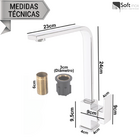 Torneira Monocomando Slim Chata Black