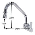 Torneira P/ Cozinha De Parede Metal Alta Vazão 1/4 De Volta