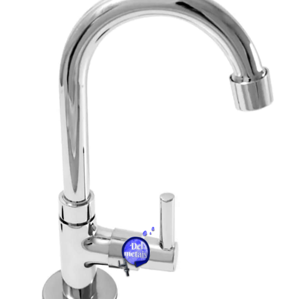 Torneira Para Banheiro 1/4 De Volta Em Metal Com Bica Móvel C