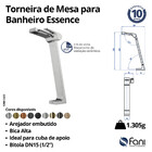 Torneira Para Banheiro Alta Essence Rose Gold Fani