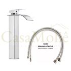 Torneira para Banheiro Baixa Prata em Aço Inox Moderna