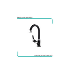 Torneira Para Banheiro Bancada 1/4 De Volta Alavanca - Preto