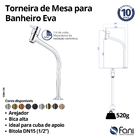 Torneira Para Banheiro Bica Alta Eva Champanhe Fani