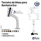 Torneira Para Banheiro Bica Baixa Eva Grafite Escovado Fani