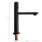 Torneira Para Banheiro De Mesa Bica Baixa Água Fria Preta Fos