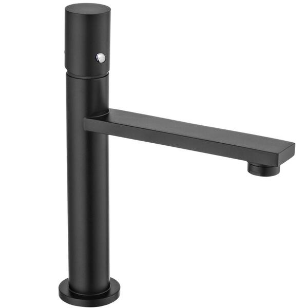 Torneira Para Banheiro De Mesa Bica Baixa Água Fria Preta Fos