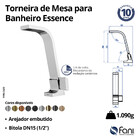 Torneira Para Banheiro Essence Champanhe Fosco Fani
