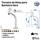 Torneira Para Banheiro Hera Grafite Escovado Fani