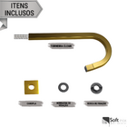 Torneira Para Banheiro Lavatório Alta De Metal Gold Dourada